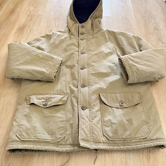 Vintage J Crew Oarsman Parka Jacket Coat Men’s Size Large Tan Khaki 90’s Lined - Picture 8 of 16